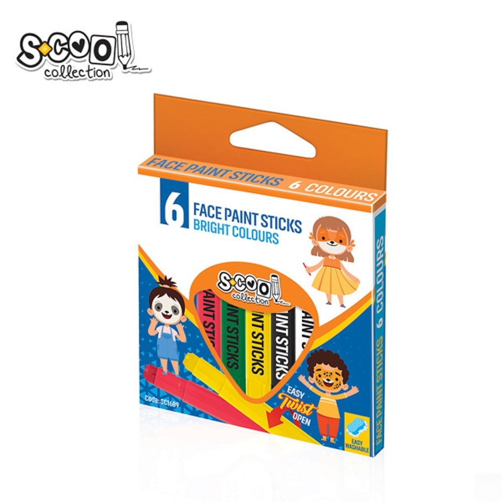 Set 6 culori pentru pictat pe fata, tub din plastic, 3 ani+ - imagine 3